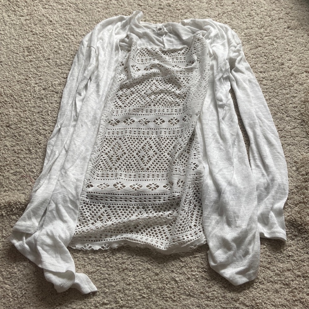 Aeropostale white cardigan